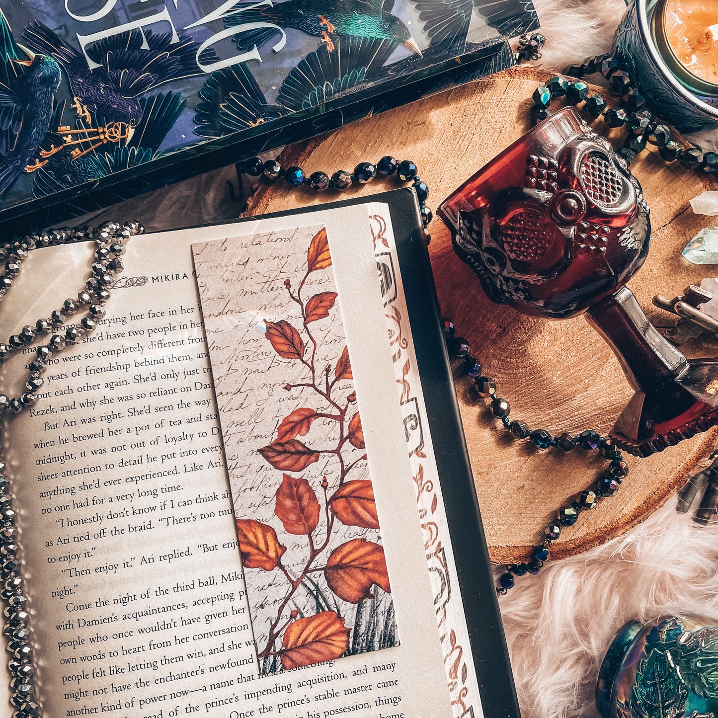 Bright Fall Leaves Watercolor Bookmark