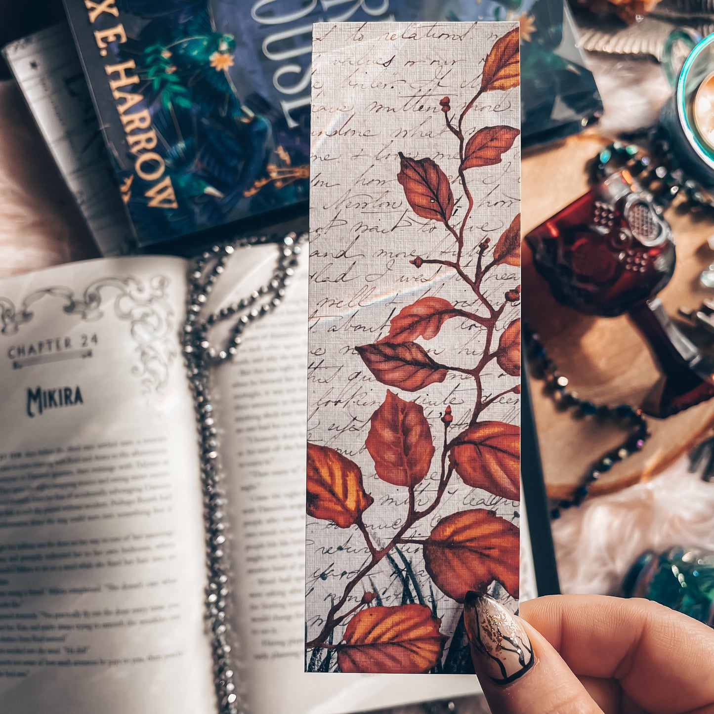 Bright Fall Leaves Watercolor Bookmark