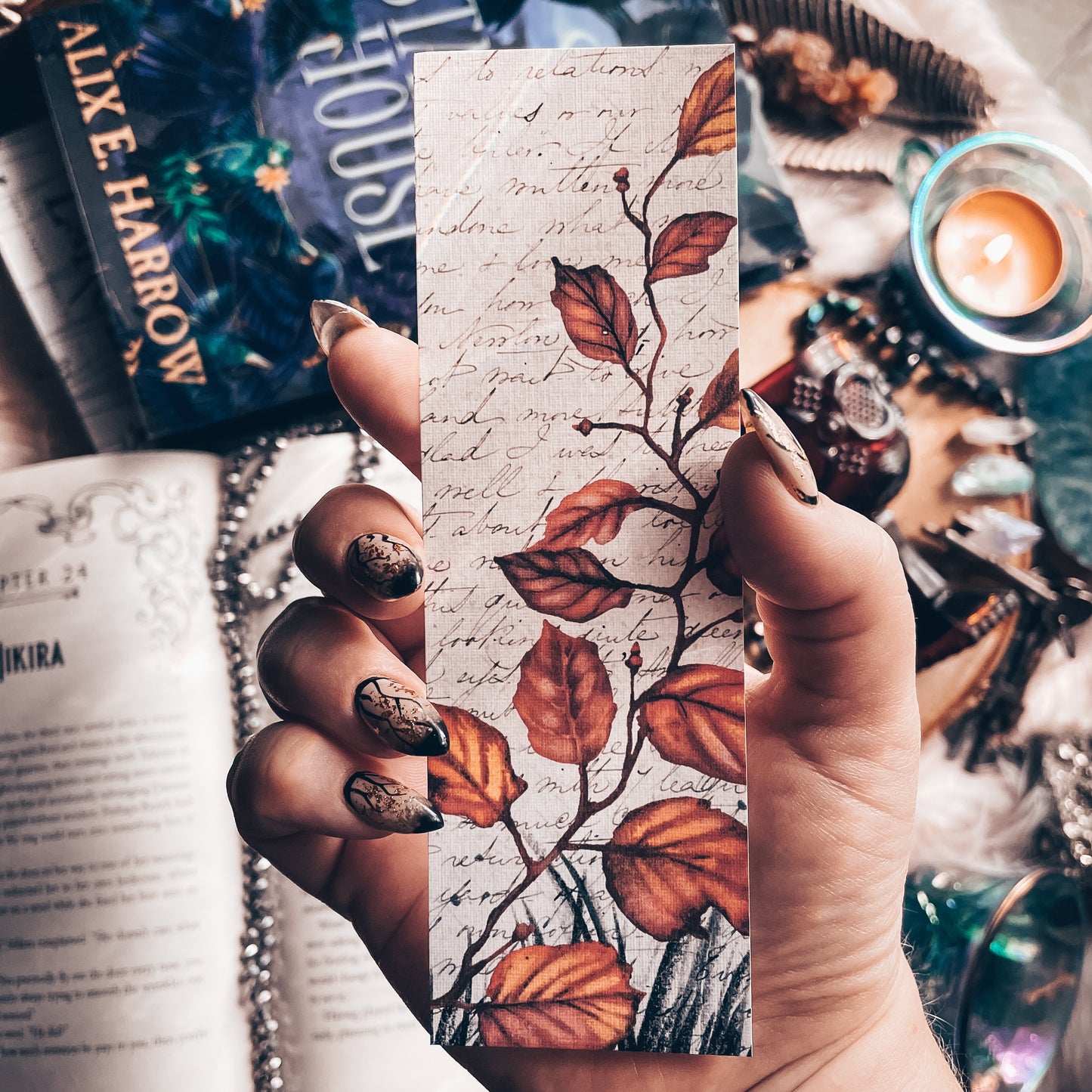 Bright Fall Leaves Watercolor Bookmark