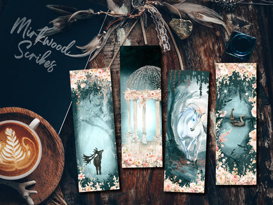 Printable Enchanted Twilight Forest Bookmarks Set