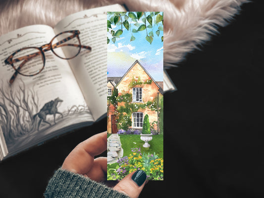 English Cottage Watercolor Bookmark
