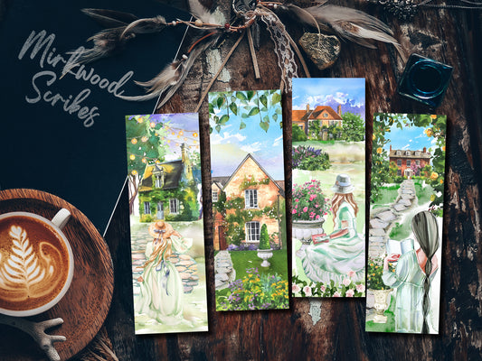 Printable Jane Austen Inspired Cottage Gardens Bookmarks Set