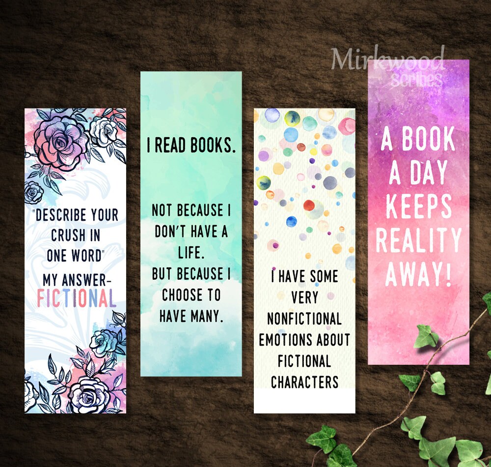 Printable Fangirl Bookmarks Set