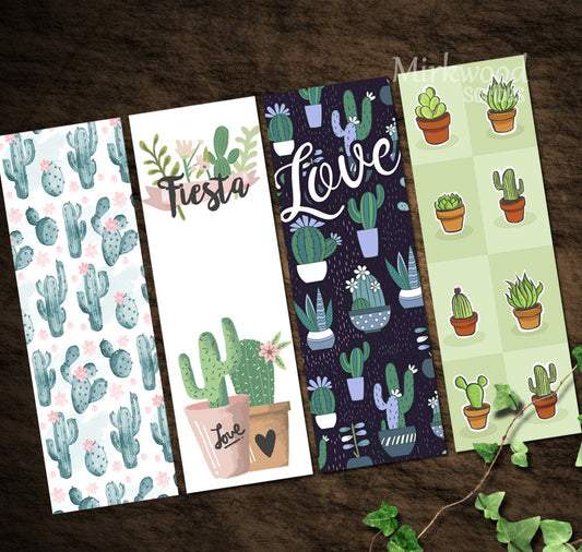 Printable Succulent and Cactus Bookmarks Set