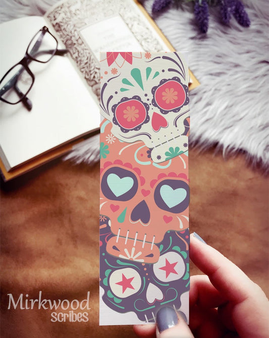 Sugar Skull Bookmark, Day of the Dead Bookmark