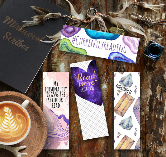 Printable Watercolor Bookmarks Set for Book Lovers!