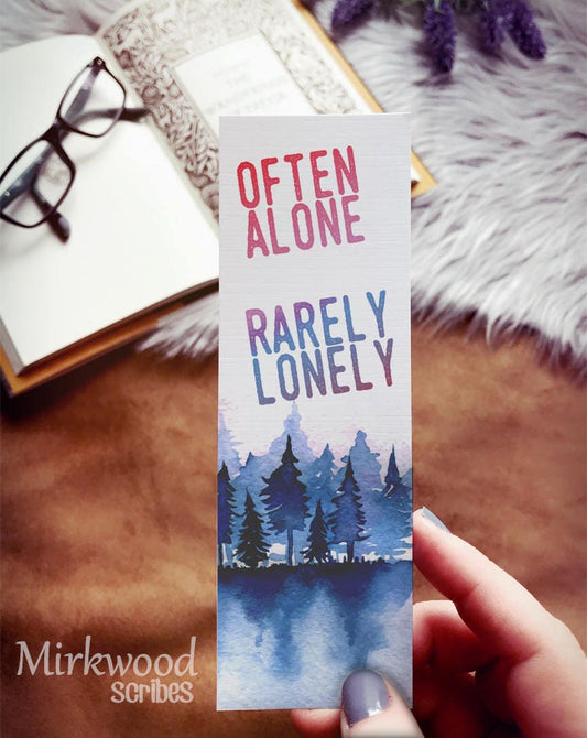Introvert Often Alone, Rarely Lonely Watercolor Bookmark