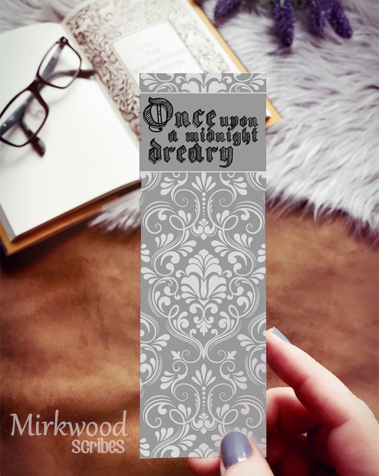 Once Upon A Midnight Dreary Bookmark, Edgar Allen Poe The Raven