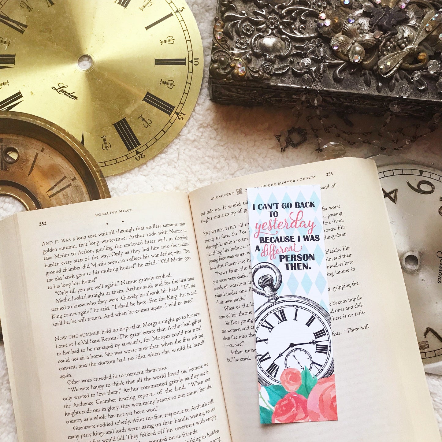 Alice in Wonderland Bookmark, "I Can't Go Back to Yesterday Because I Was a Different Person Then"