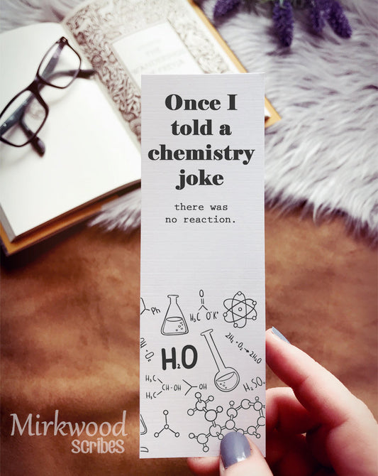 No Reaction Joke Chemistry Pun Bookmark