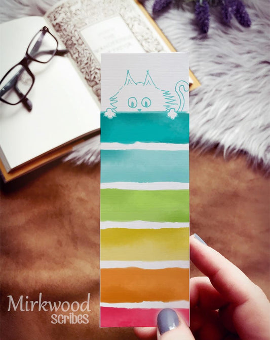 Sketchy Watercolor Cat Bookmark