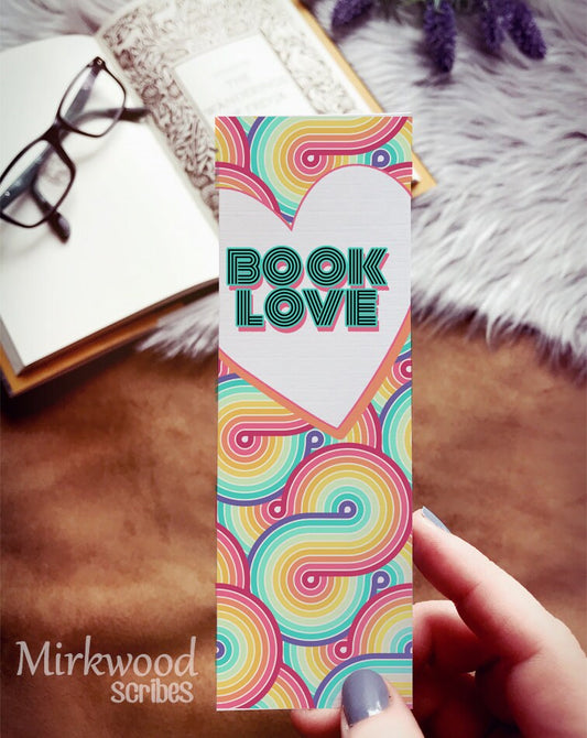Retro Rainbow Book Love Bookmark