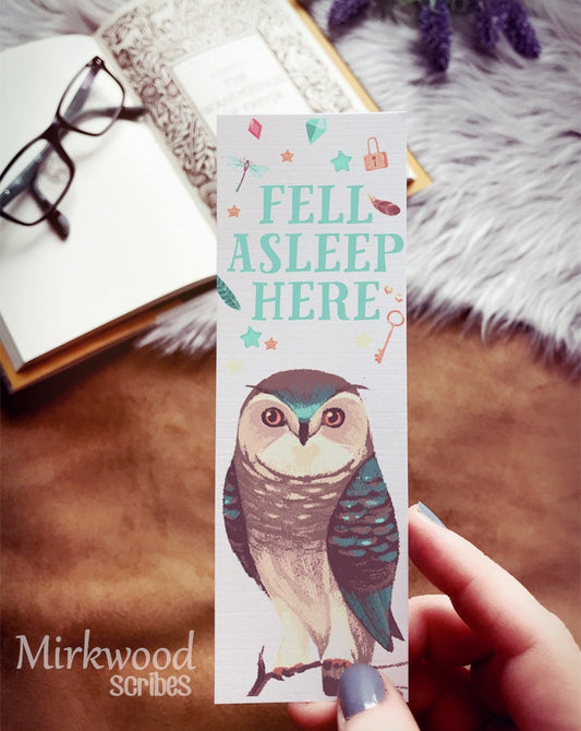 Pastel Storybook Owl Bookmark