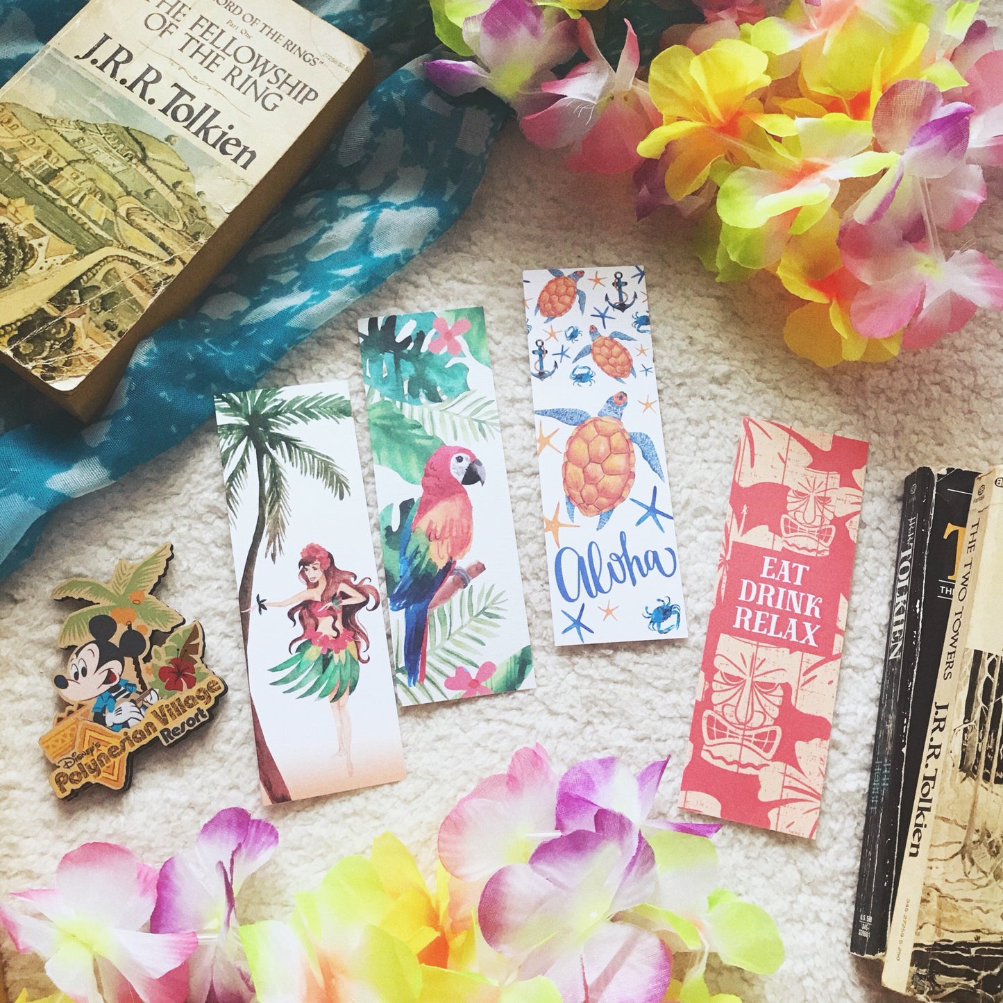 Printable Tropical Aloha Bookmarks Set
