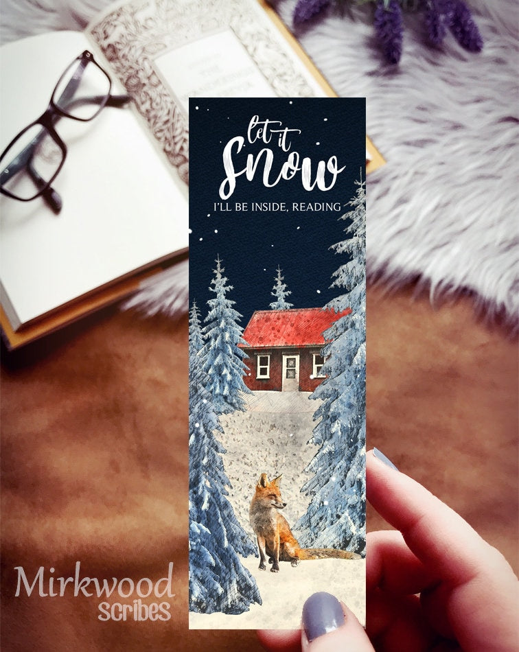 Let it Snow Christmas Fox Bookmark