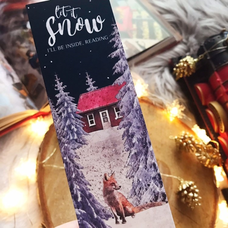 Let it Snow Christmas Fox Bookmark