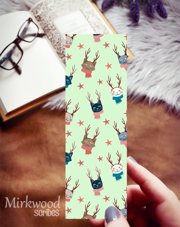 Christmas Reindeer Cats Bookmark