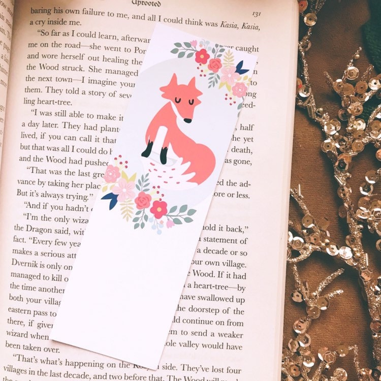 Floral Woodland Fox Bookmark