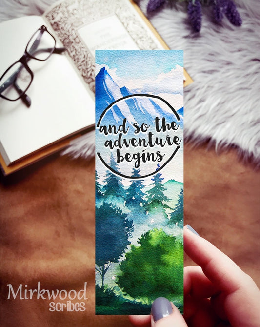 Watercolor Mountains Adventure Bookmark
