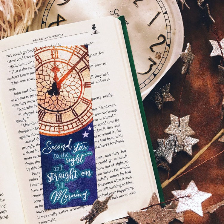 Peter Pan Clock Bookmark, Second Star to the Right