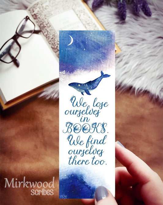 Watercolor Galaxy Whale Bookmark