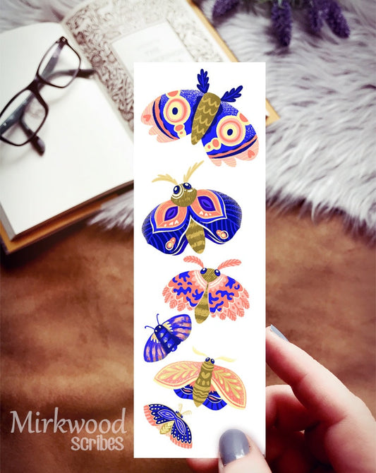 Blue Moth Bookmark