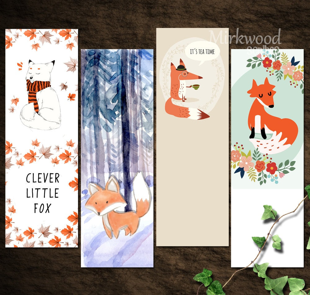 Floral Woodland Fox Bookmark