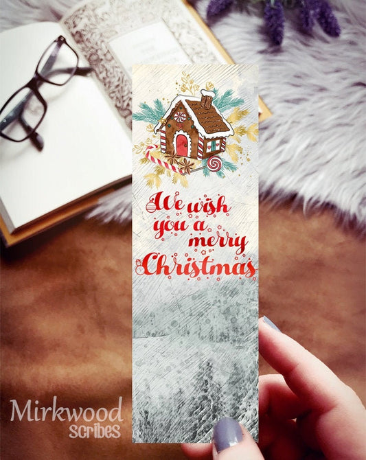 Merry Christmas Gingerbread House Bookmark