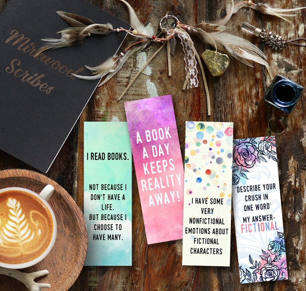 Book Lover Gift Watercolor Bookmark