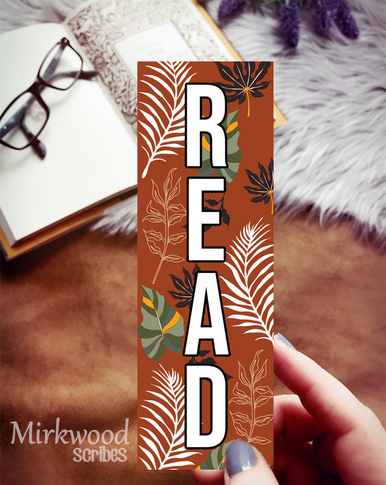 Burnt Orange Monstera Leaf Bookmark