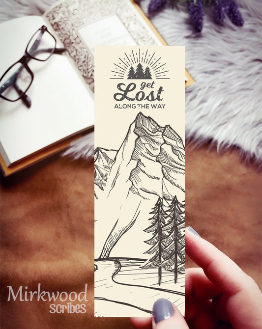 Vintage Mountain Sketch Bookmark