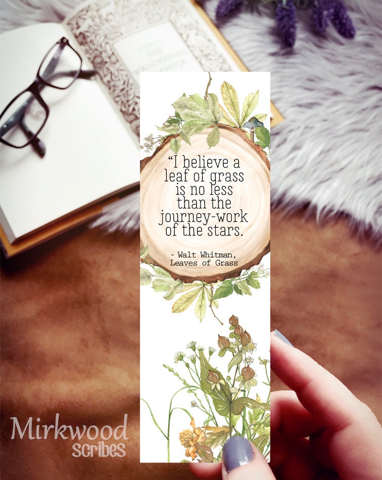 Walt Whitman Leaves of Grass Quote Bookmark