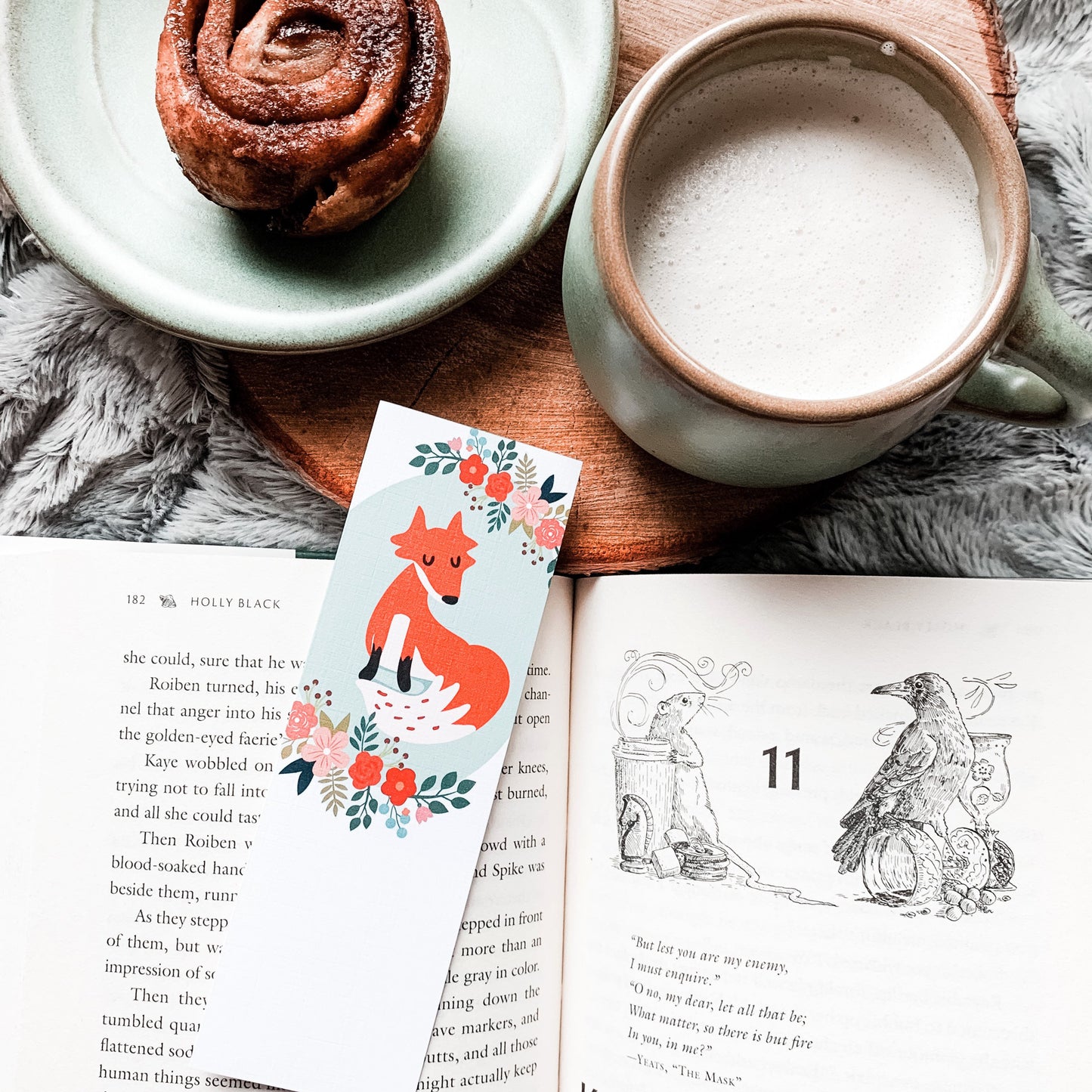 Floral Woodland Fox Bookmark