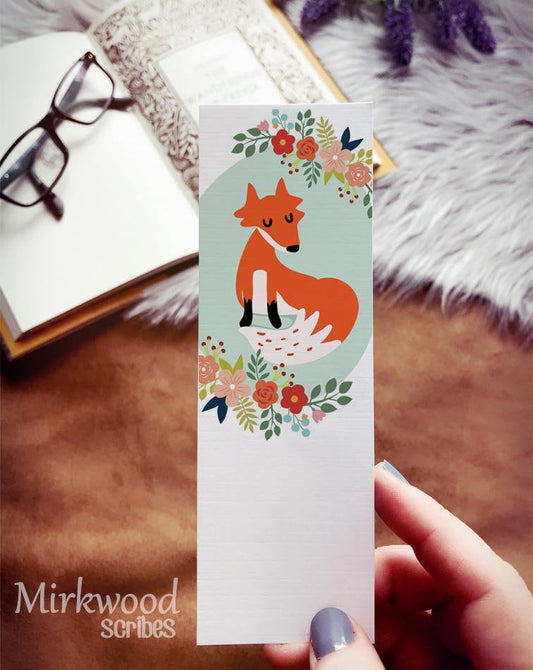 Floral Woodland Fox Bookmark