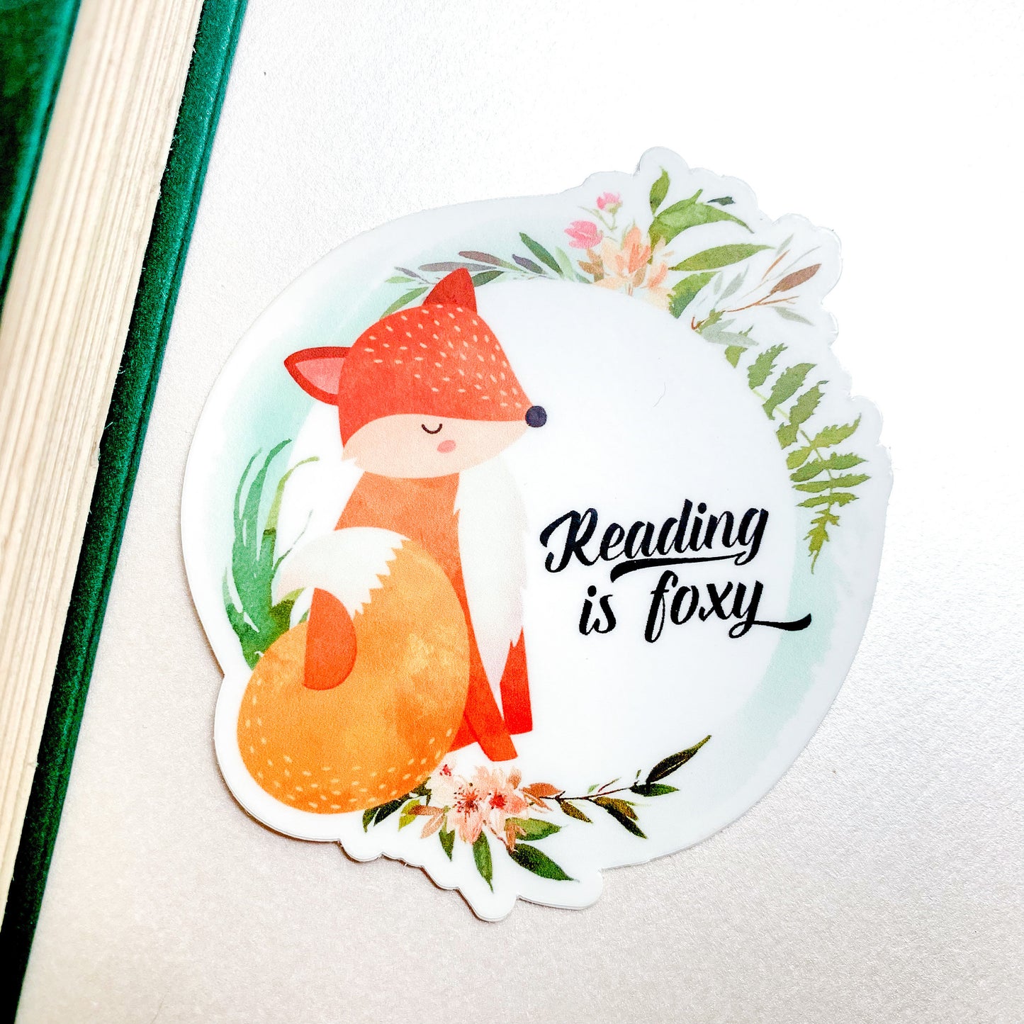 Reading is Foxy Watercolor Vinyl Sticker