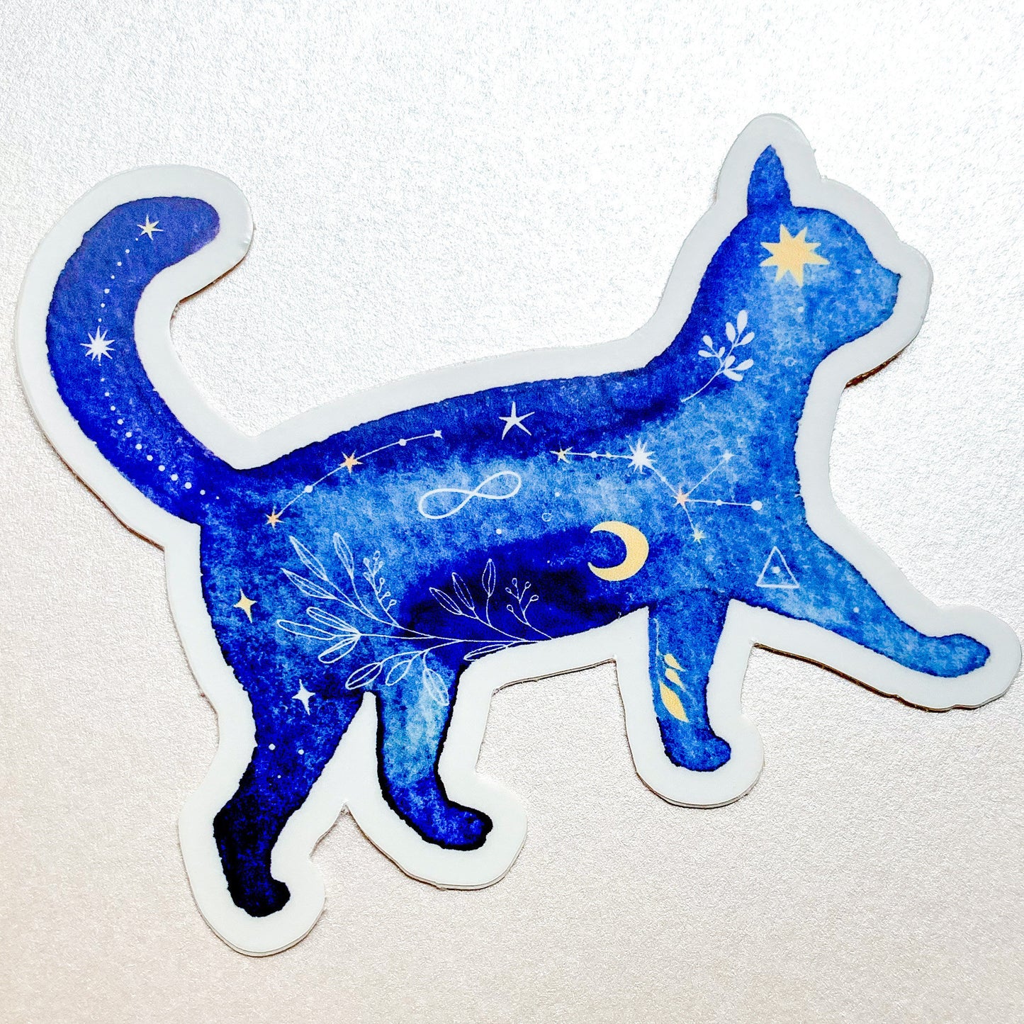 Constellation Galaxy Cat Watercolor Sticker