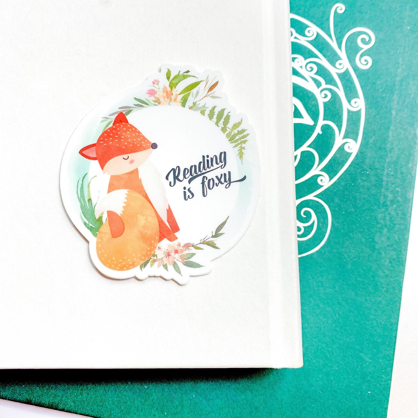 Reading is Foxy Watercolor Vinyl Sticker