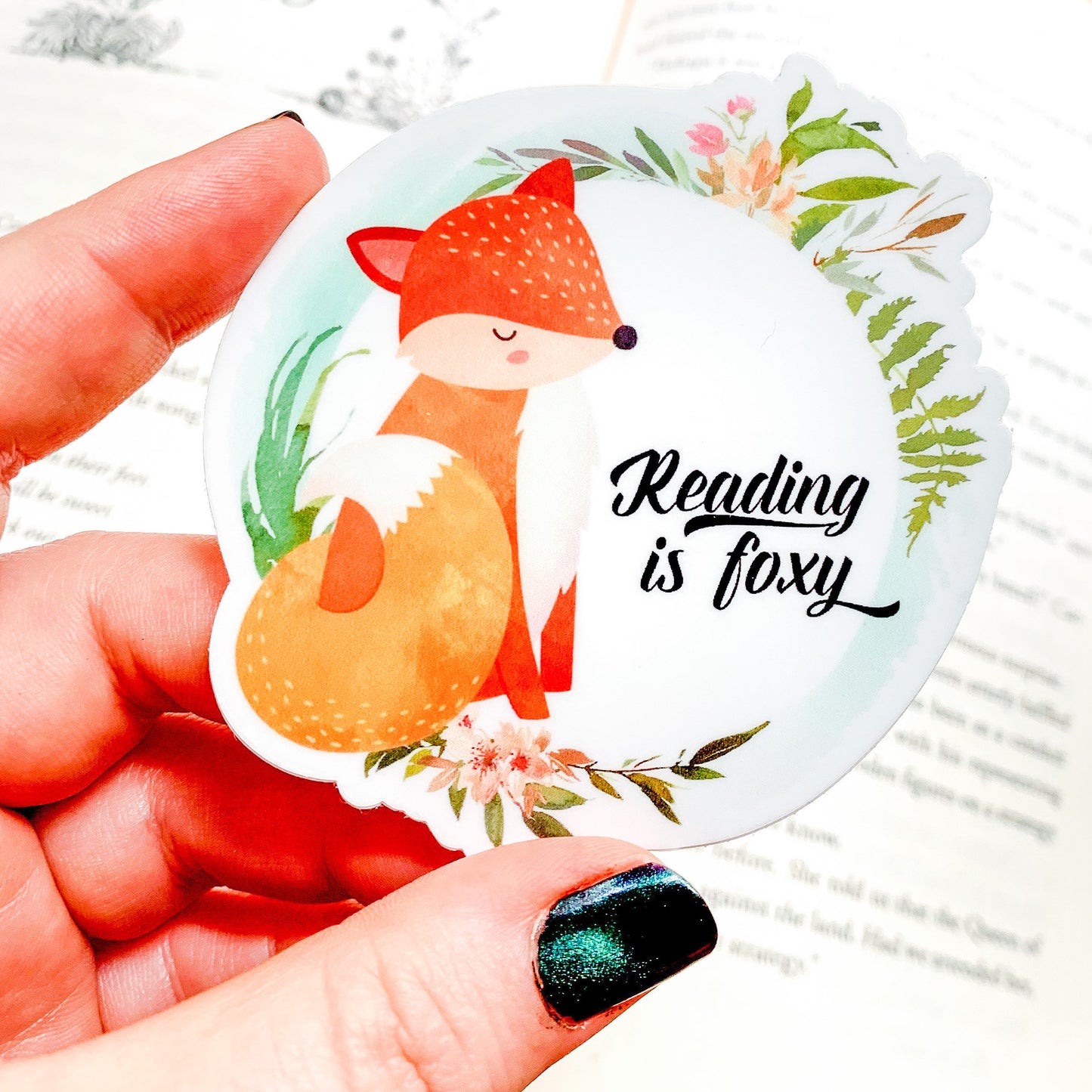 Reading is Foxy Watercolor Vinyl Sticker