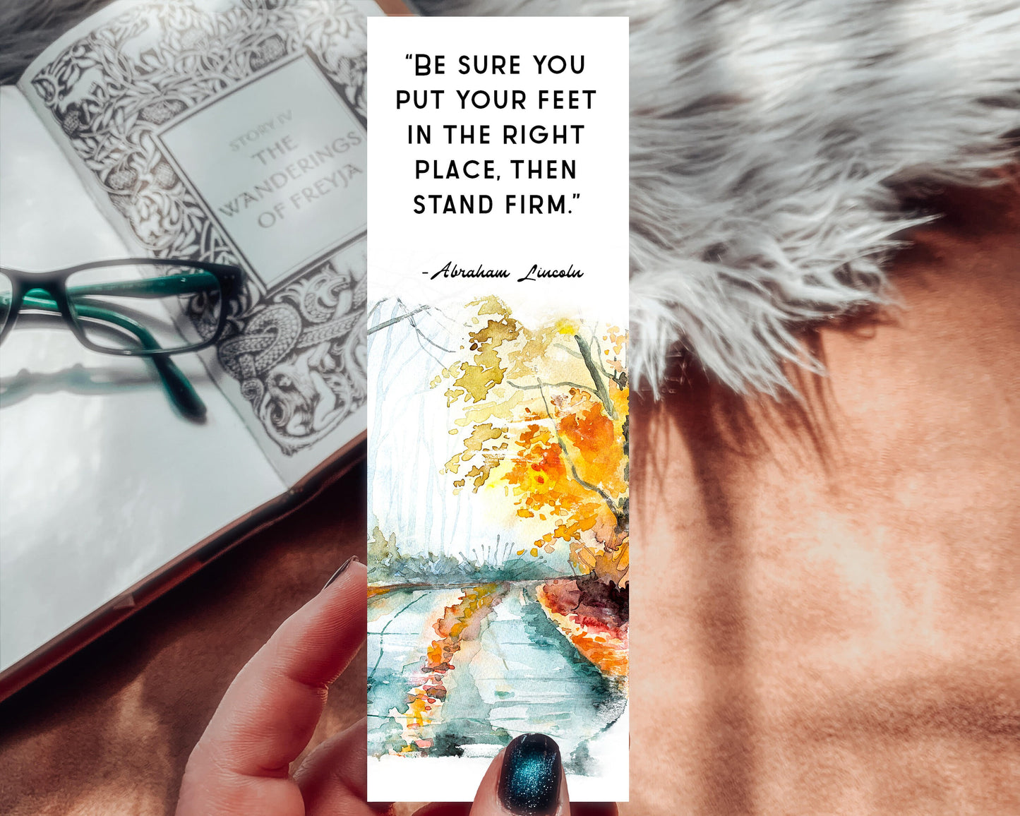 Fall Themed Abraham Lincoln Quote Bookmark
