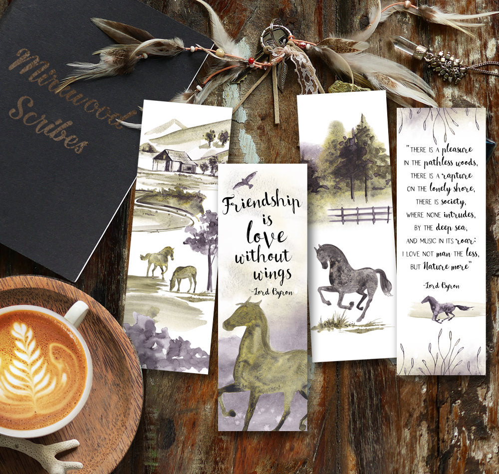 Lord Byron Friendship Watercolor Bookmark