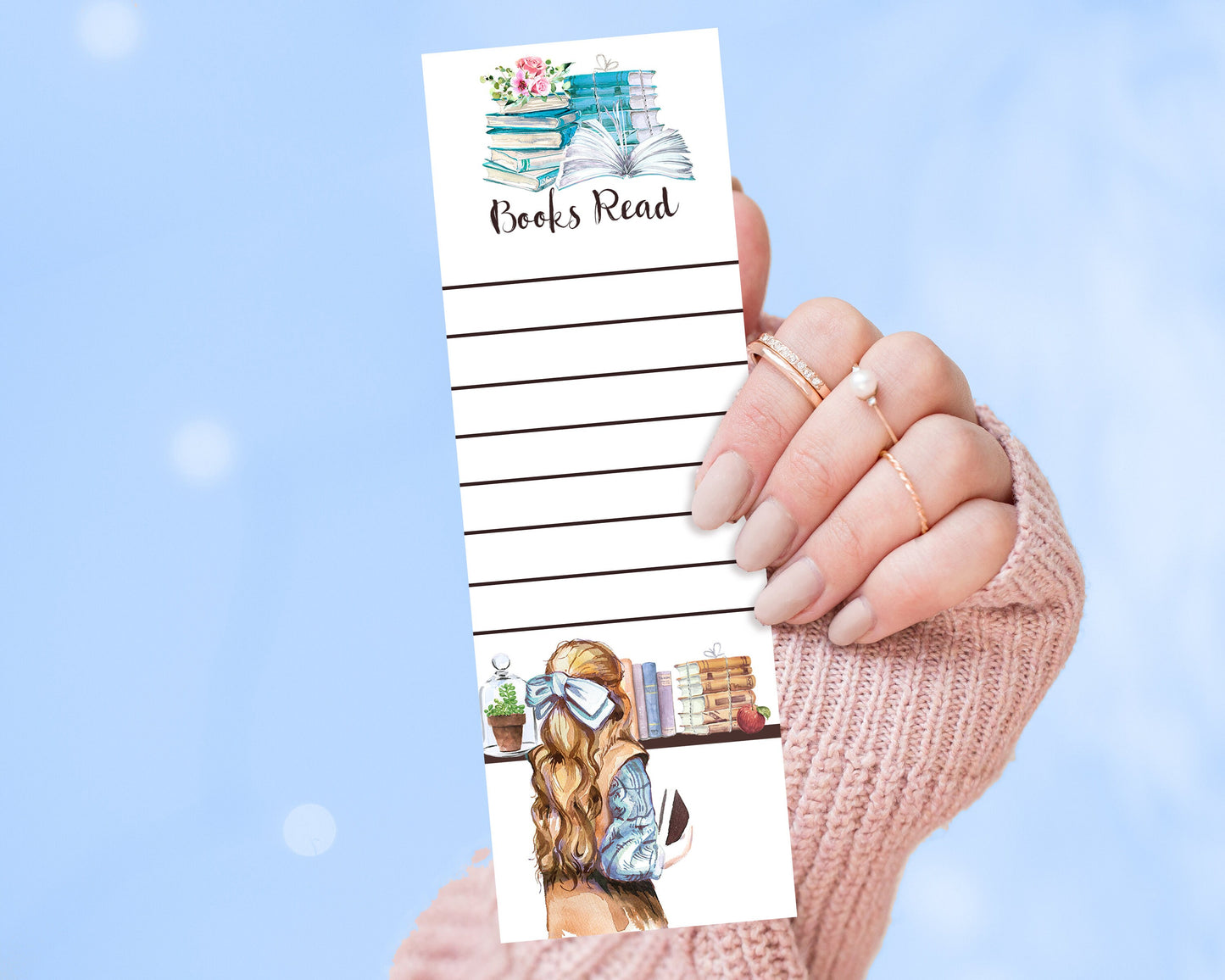 Floral Book Tracker Bookmark