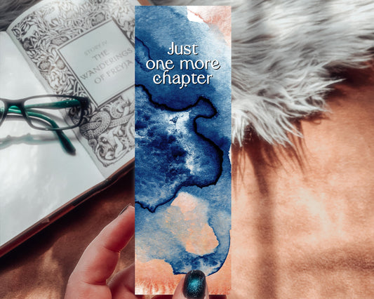 Just One More Chapter Watercolor Bookmark
