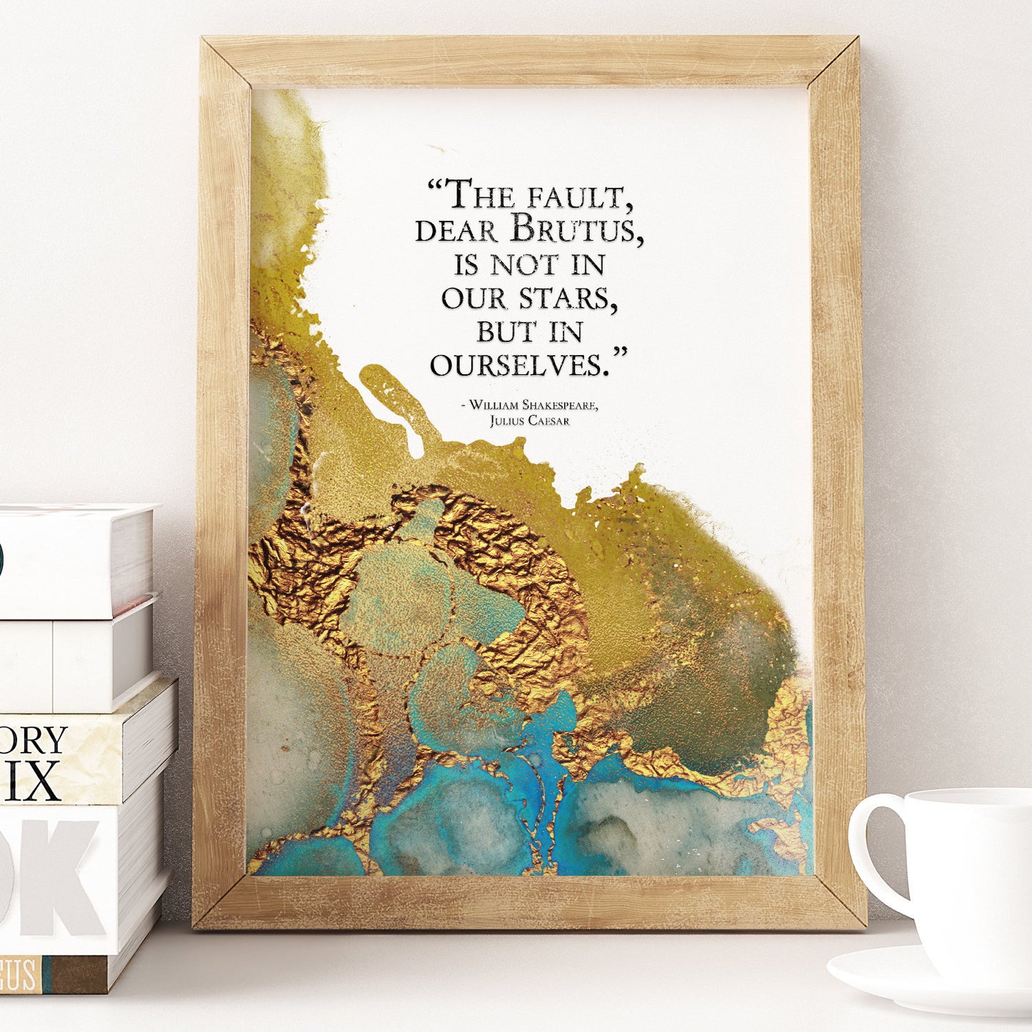 Printable Watercolor Wall Art, The Fault in our Stars Quote, Julius Caesar, Shakespeare