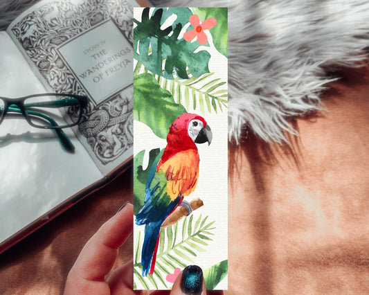 Tropical Bird Watercolor Bookmark