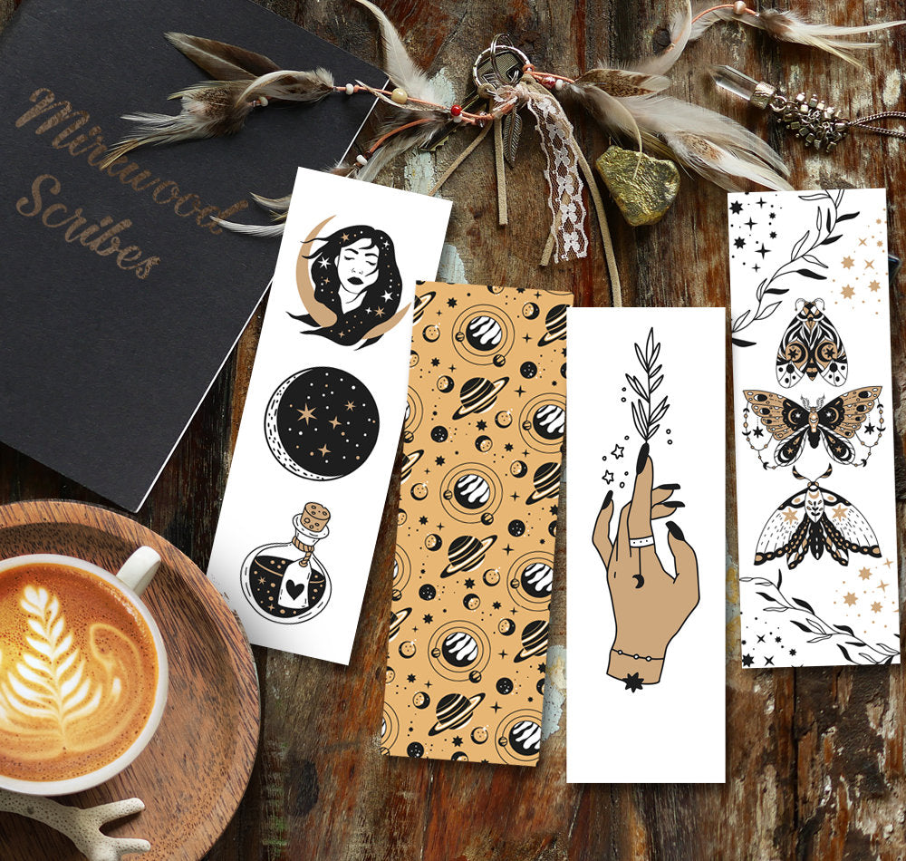 Wiccan Celestial Lunar Moth Bookmark