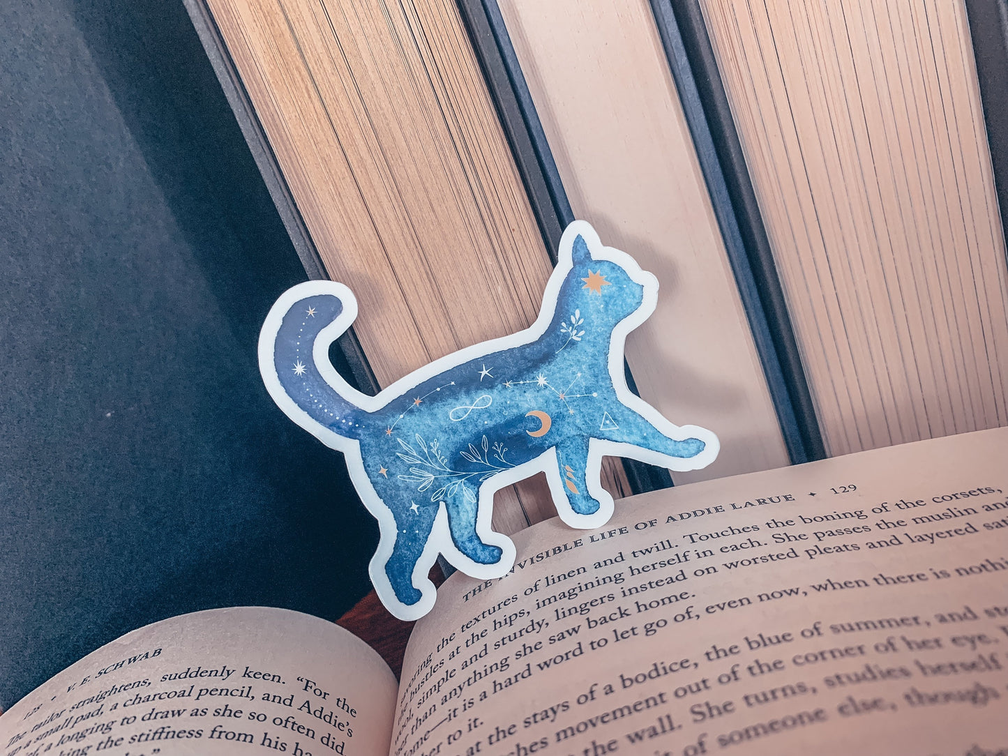 Constellation Galaxy Cat Watercolor Sticker