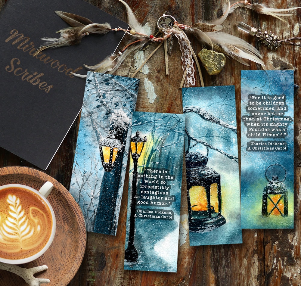 Charles Dickens A Christmas Carol Lantern in the Snow Bookmark