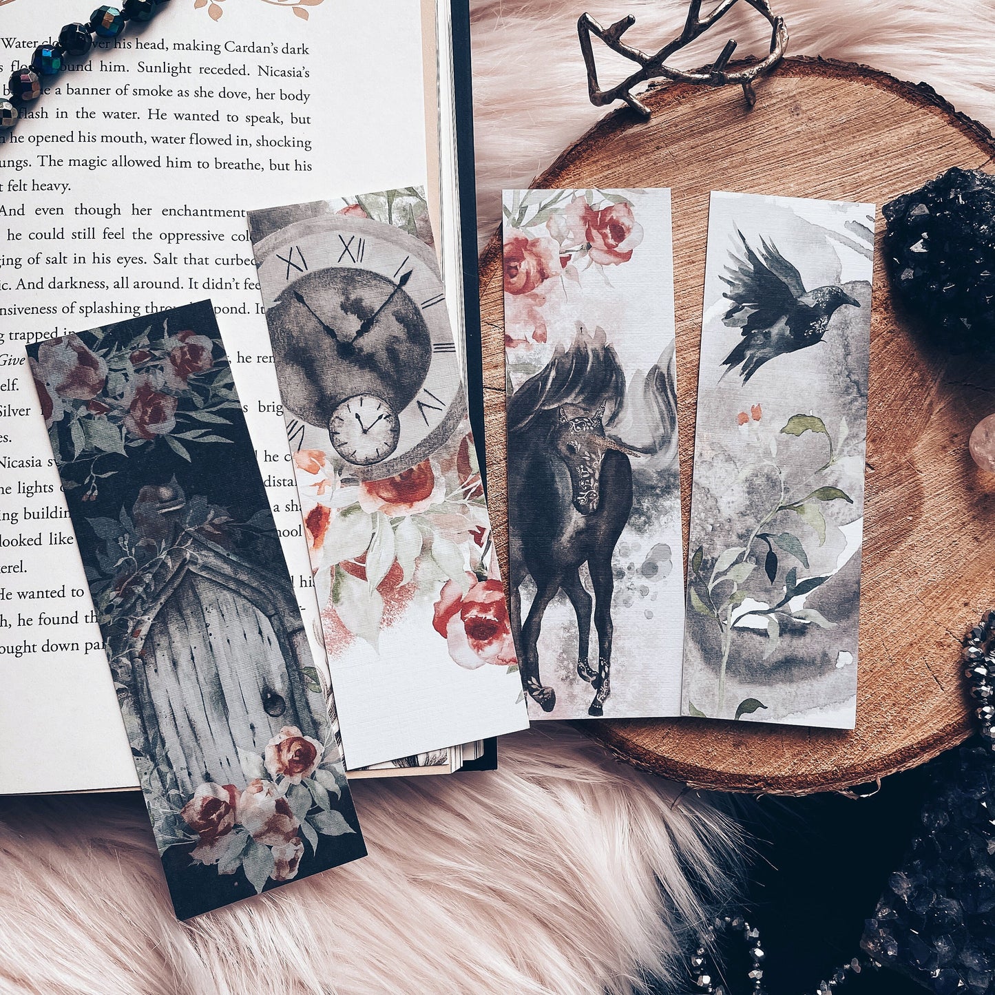 Printable Dark Fairy Tale Bookmarks Set