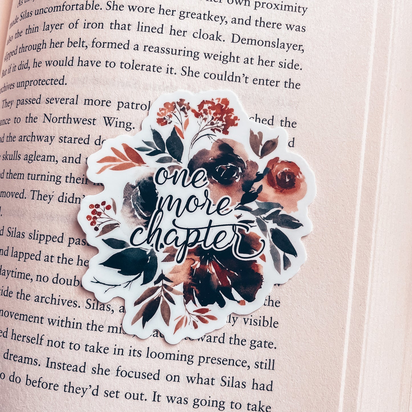 Floral One More Chapter Vinyl Sticker