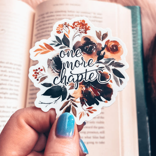 Floral One More Chapter Vinyl Sticker